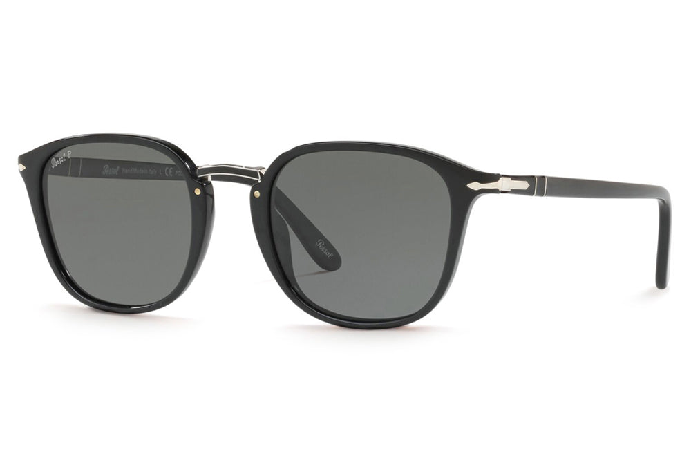 Persol - PO3186S Sunglasses Black with Green Polar Lenses (95/58)