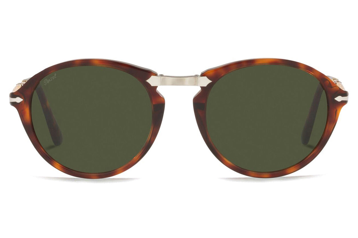 thumbnail interactive-video image 1 of Persol PO3274S 108/56 50mm Round Foldable Sunglasses – Caffe/Light Blue 1 of 2