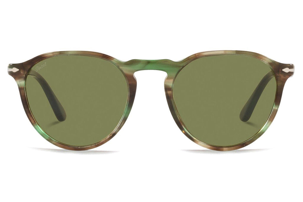 Persol - PO3286S Sunglasses Striped Green with Light Green Lenses (11564E)
