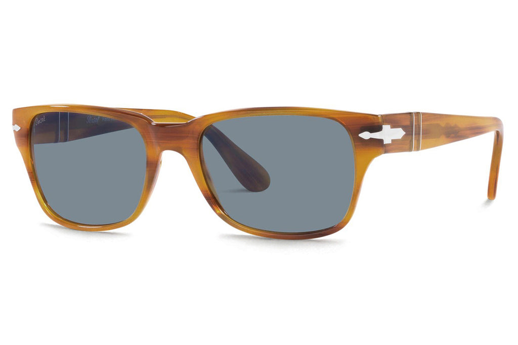 Persol - PO3288S Sunglasses Striped Brown with Light Blue Lenses (960/56)