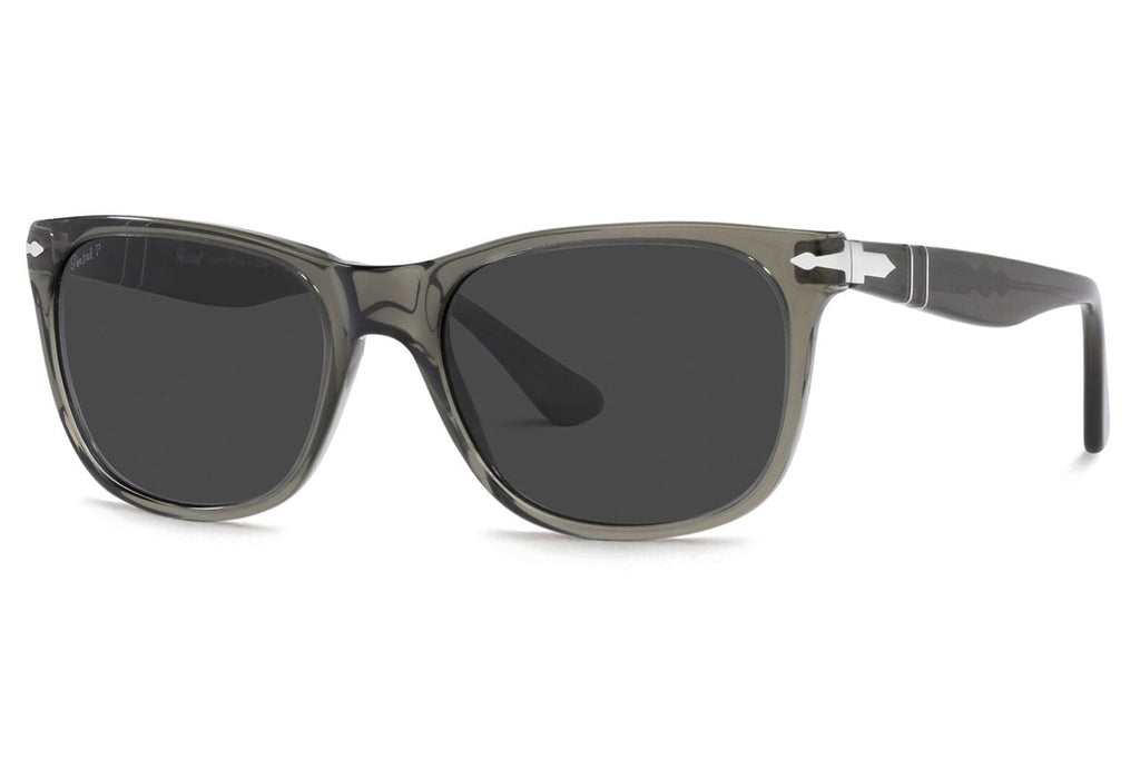 Persol - PO3291S Sunglasses Transparent Taupe Grey with Black Polar Lenses (110348)