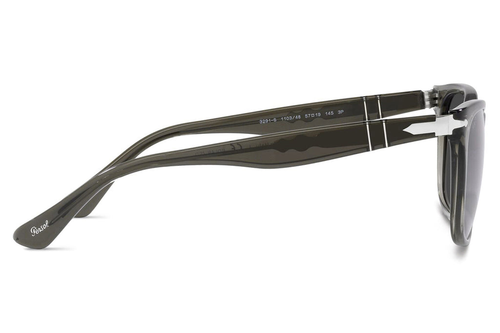 Persol - PO3291S Sunglasses Transparent Taupe Grey with Black Polar Lenses (110348)