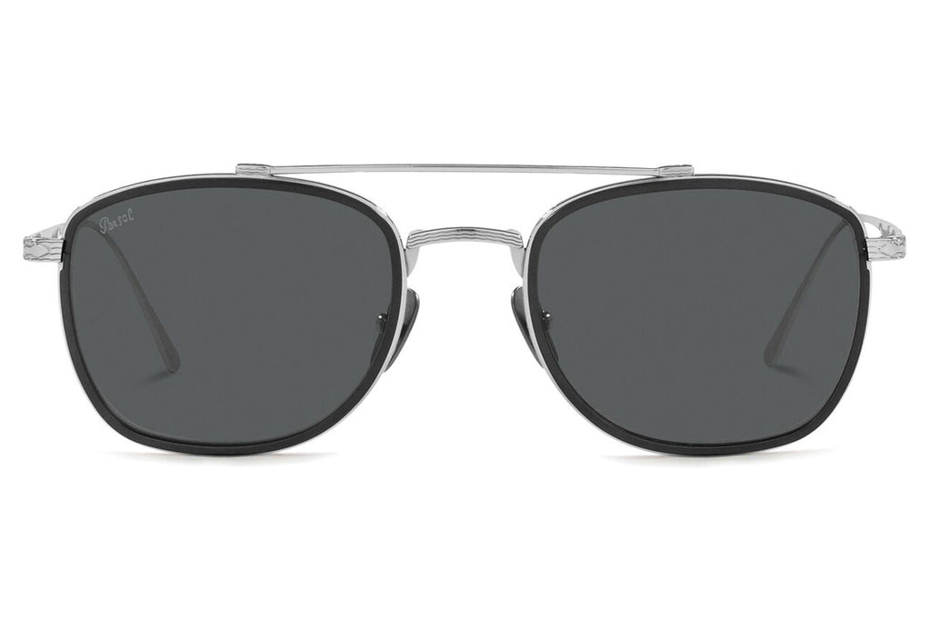 Persol - PO5005ST Sunglasses Silver/Black with Dark Grey Lenses (8006B1)