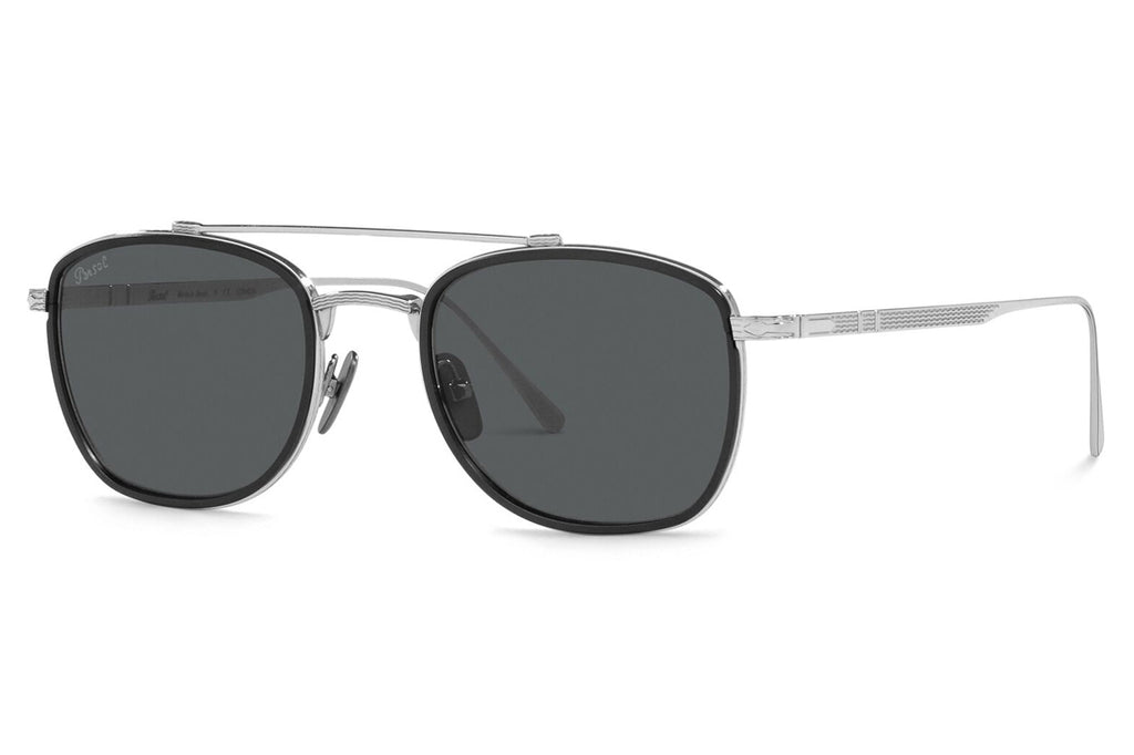 Persol - PO5005ST Sunglasses Silver/Black with Dark Grey Lenses (8006B1)