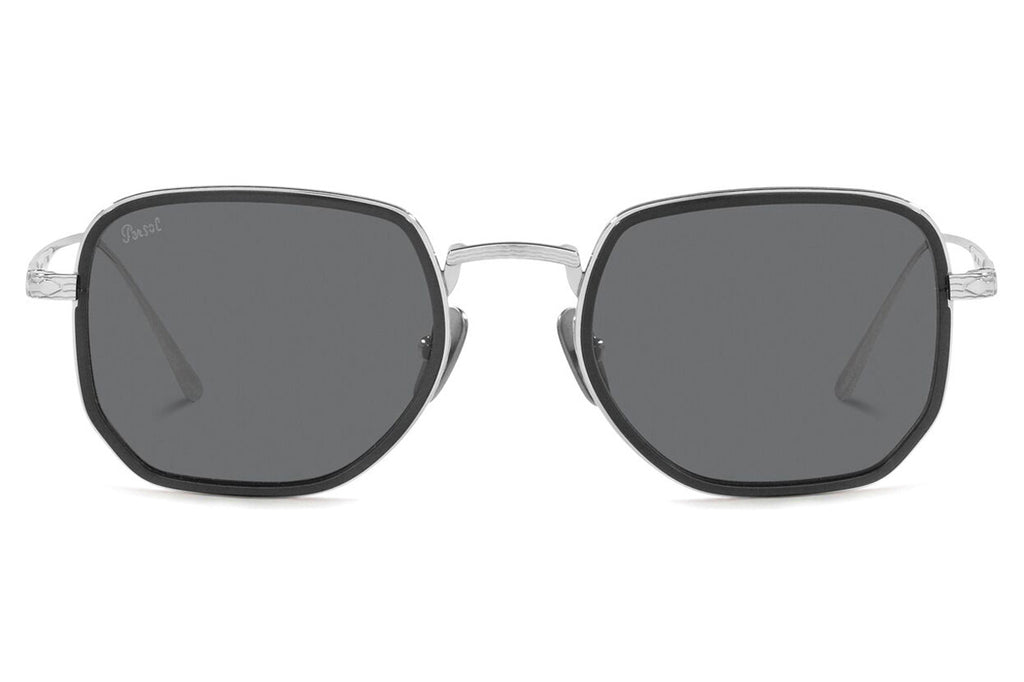 Persol - PO5006ST Sunglasses Silver/Black with Dark Grey Lenses (8006B1)