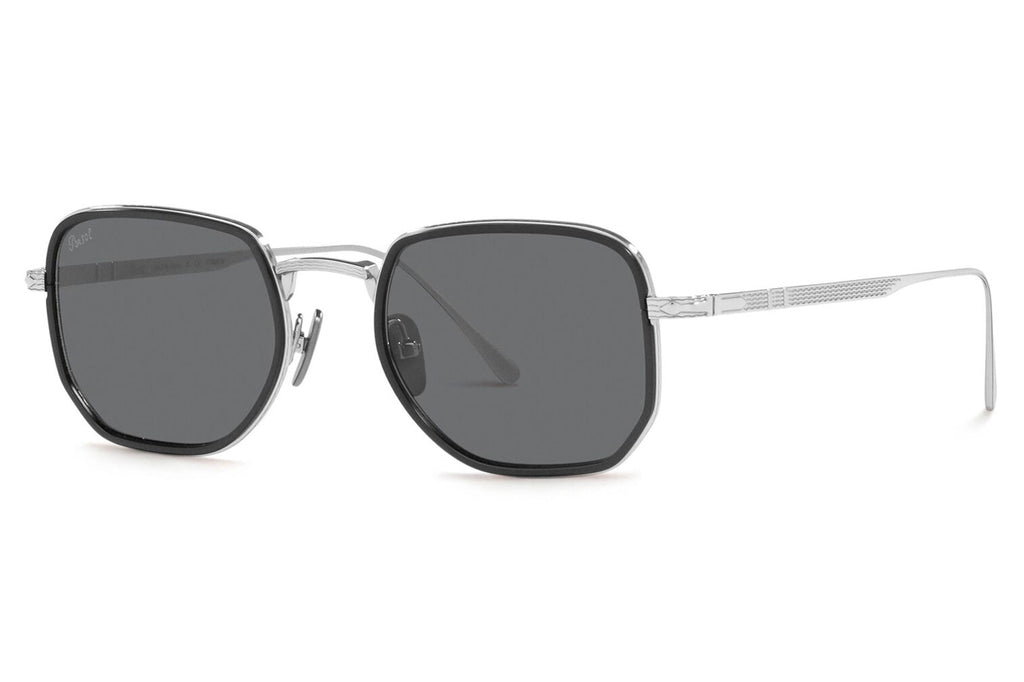 Persol - PO5006ST Sunglasses Silver/Black with Dark Grey Lenses (8006B1)