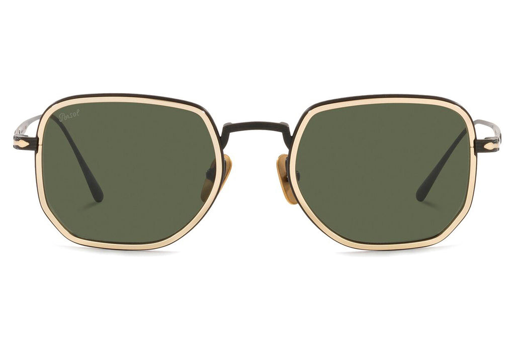 Persol - PO5006ST Sunglasses Black/Gold with Green Lenses (800831)