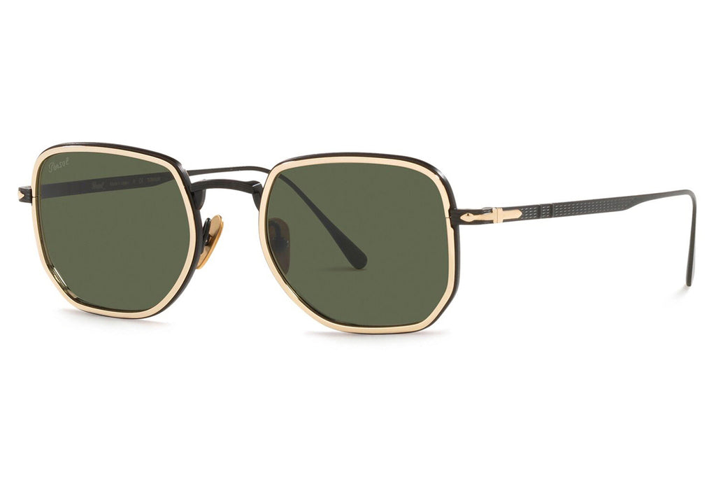 Persol - PO5006ST Sunglasses Black/Gold with Green Lenses (800831)