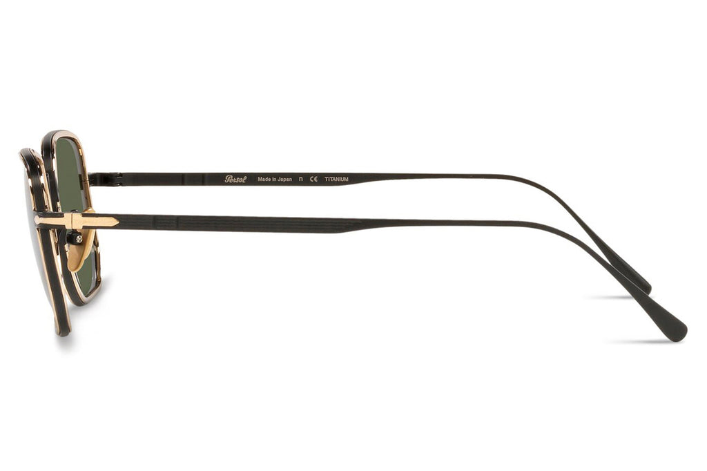 Persol - PO5006ST Sunglasses Black/Gold with Green Lenses (800831)