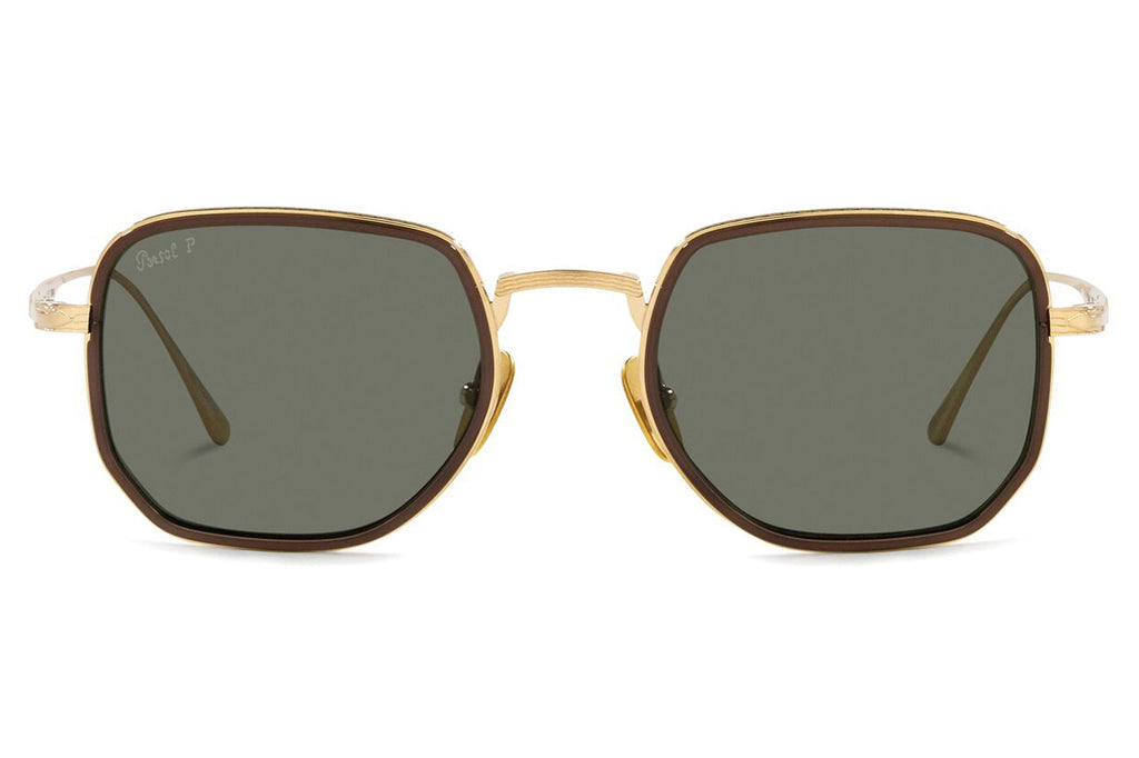 Persol - PO5006ST Sunglasses Gold/Brown with Green Polar Lenses (800958)
