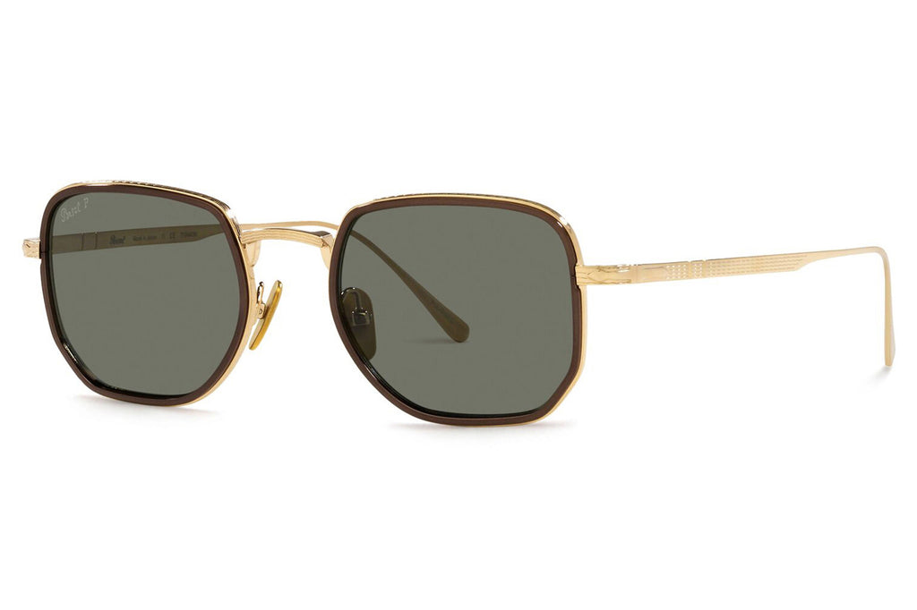 Persol - PO5006ST Sunglasses Gold/Brown with Green Polar Lenses (800958)