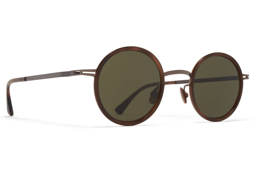 MYKITA | Eetu Sunglasses Mocca/Zanzibar with Raw Green Solid Lenses