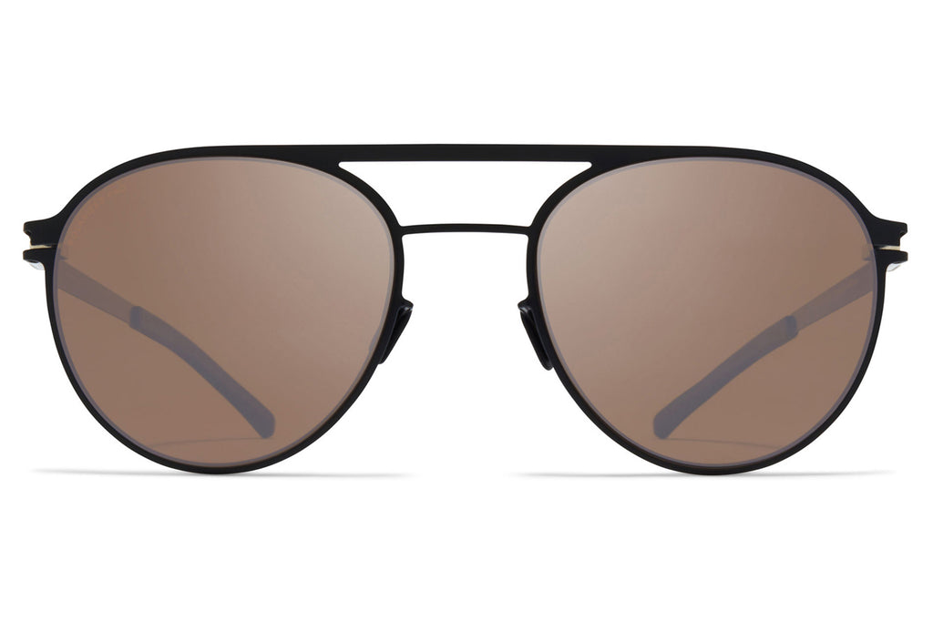 MYKITA - Bradley Sunglasses Jet Black/Mole Grey with Polarized Pro Hi-Con Brown Silver Flash Lenses