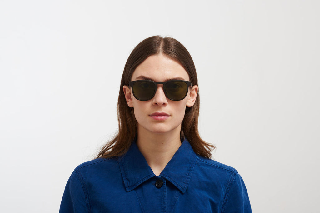 MYKITA Mylon - Lovell Sunglasses MD22 - Ebony Brown with Green Solid Lenses