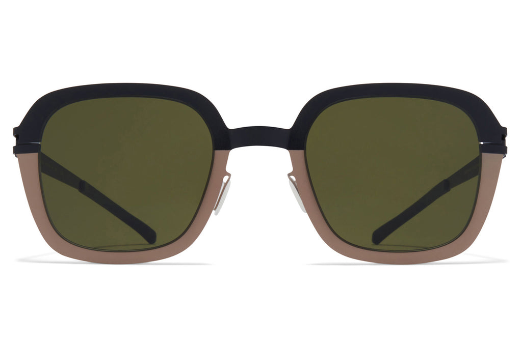 MYKITA® - Paloma Sunglasses Jet Black/Greige with Raw Green Solid Lenses