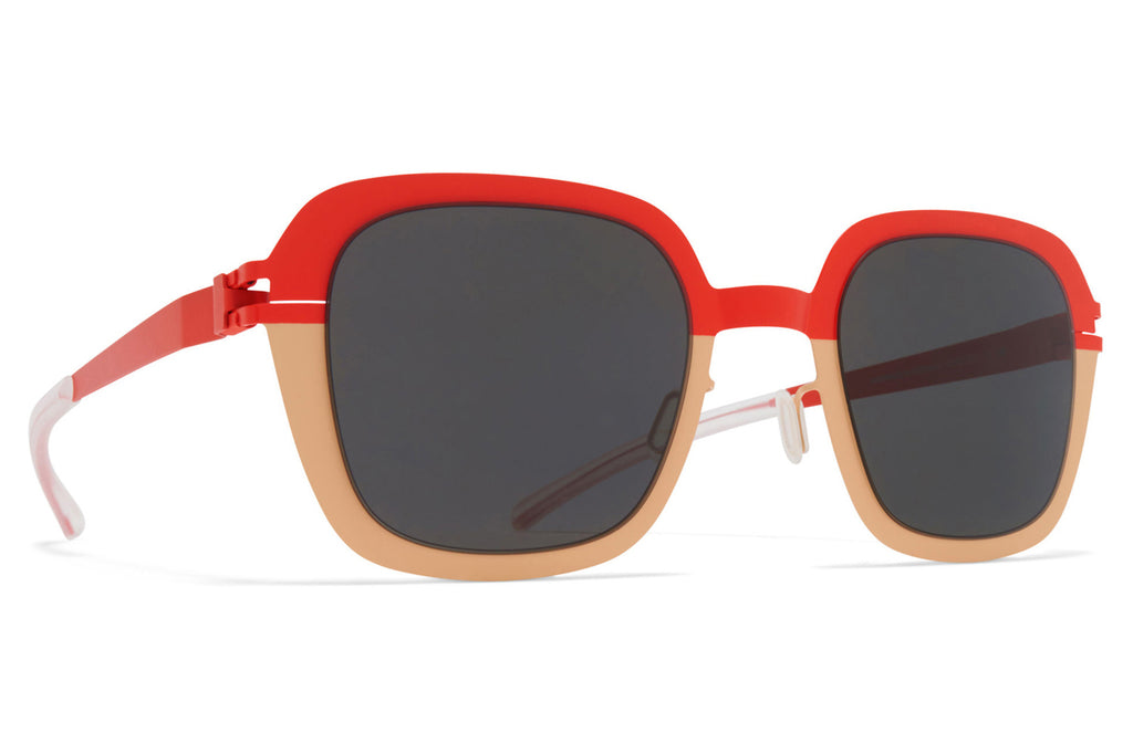 MYKITA® - Paloma Sunglasses Poppy Red/Safrane with Dark Grey Solid Lenses