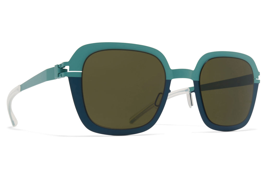 MYKITA® - Paloma Sunglasses Green/Lagoon Green with Raw Green Solid Lenses