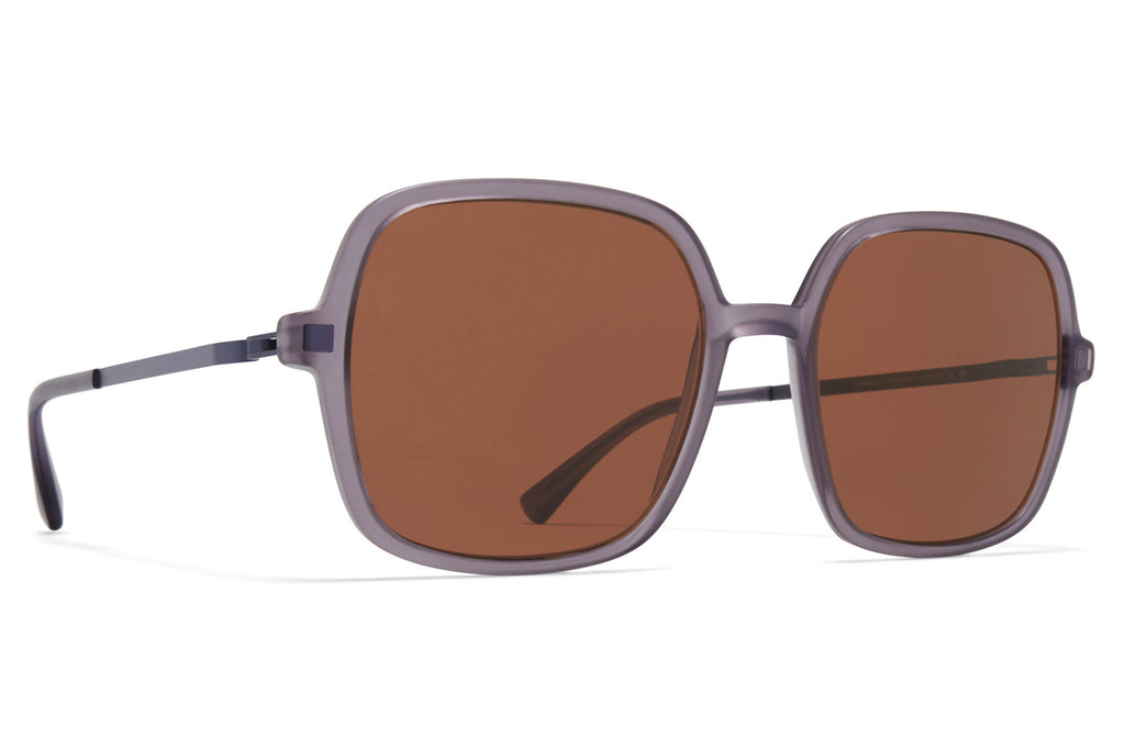 MYKITA - Saima Sunglasses Matte Smoke/Blackberry with Brown Solid Lenses