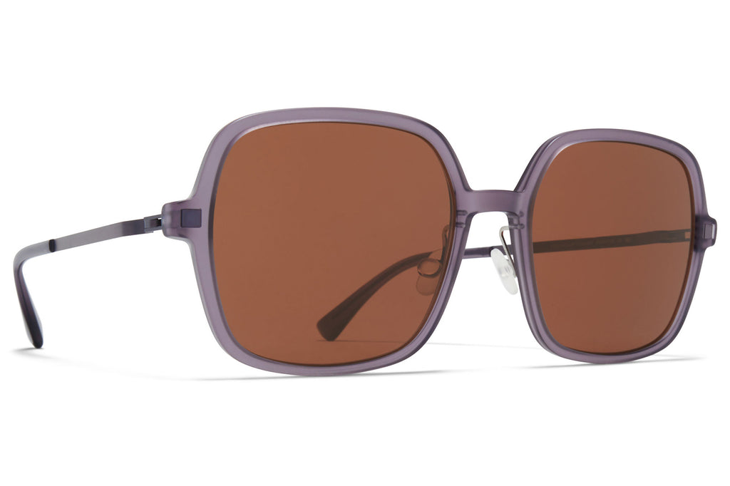MYKITA - Saima Sunglasses Matte Smoke/Blackberry with Brown Solid Lenses with Nose Pads