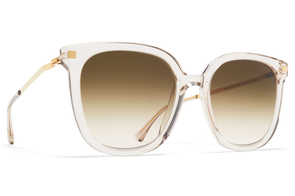 MYKITA - Viska Sunglasses Champagne/Glossy Gold with Raw Brown Gradient Lenses