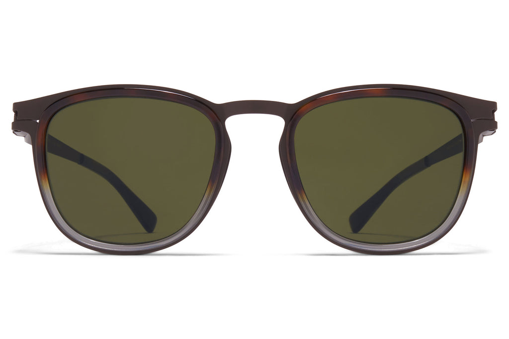 MYKITA® - Cantara Sunglasses Dark Brown/Santiago Gradient with Raw Green Solid Lenses
