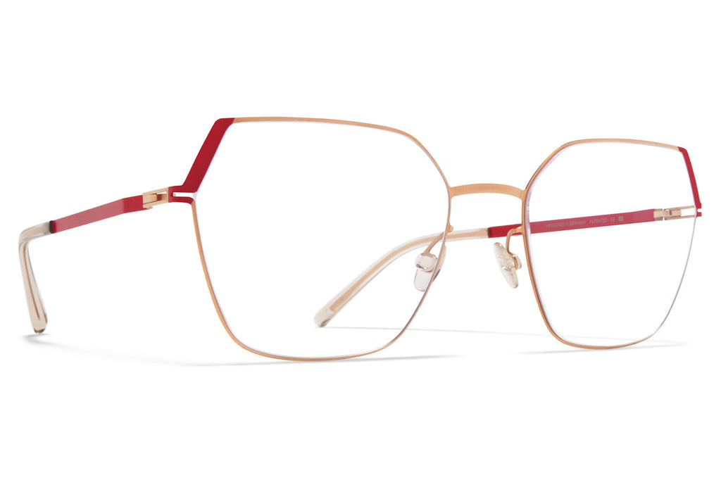 MYKITA®- Stine Eyeglasses Gold/Goji Red