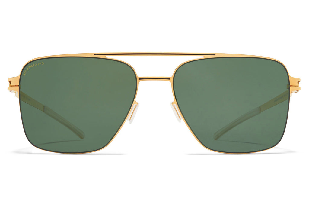 MYKITA - Bernie Sunglasses Gold/Black with Polarized Pro Green 15 Lenses