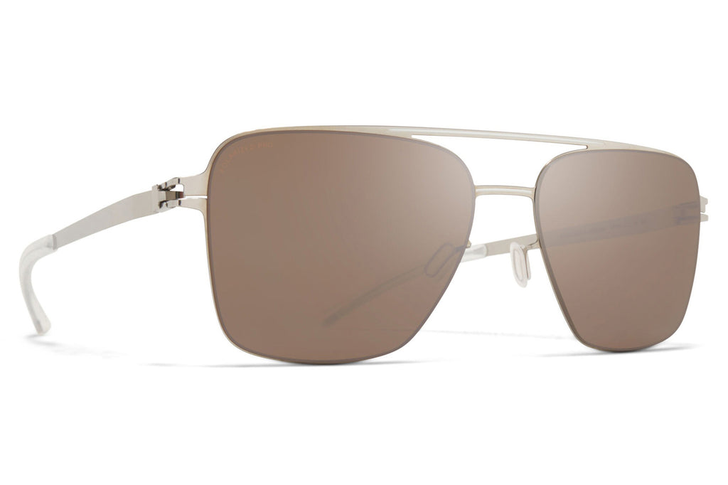 MYKITA - Bernie Sunglasses Silver/White with PolPro Hi Con Brown SL/F Lenses