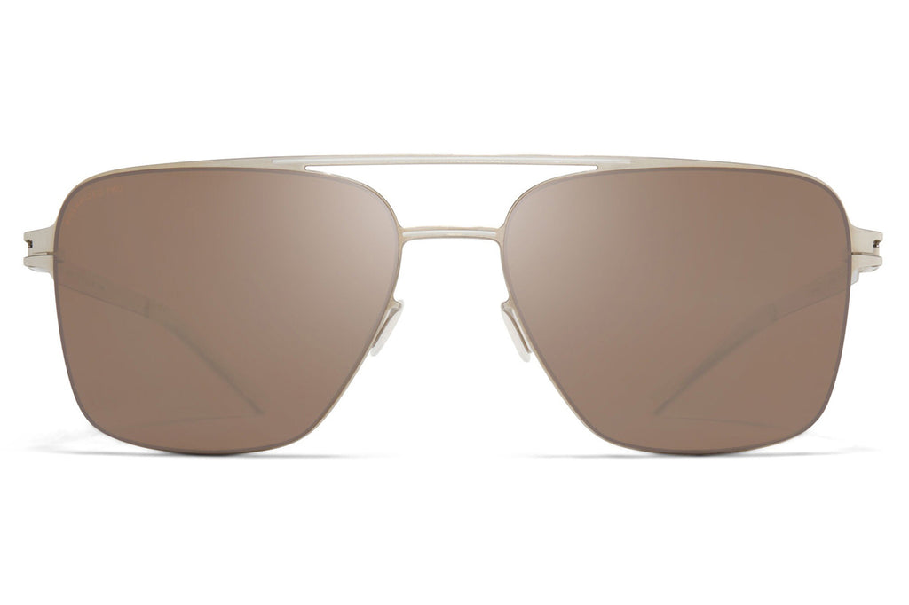 MYKITA - Bernie Sunglasses Silver/White with PolPro Hi Con Brown SL/F Lenses
