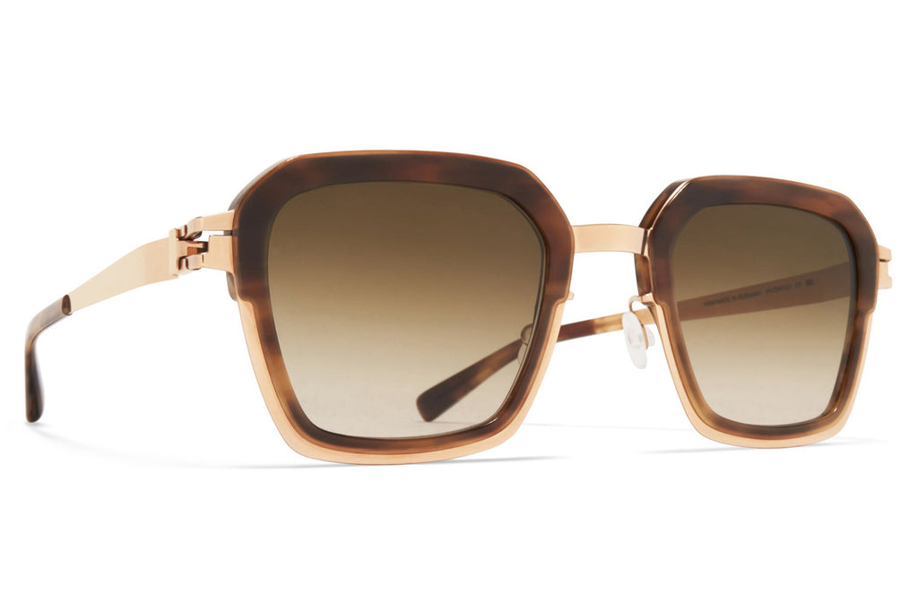 MYKITA® - Misty Sunglasses Champagne Gold/Galapagos with Raw Brown Gradient Lenses