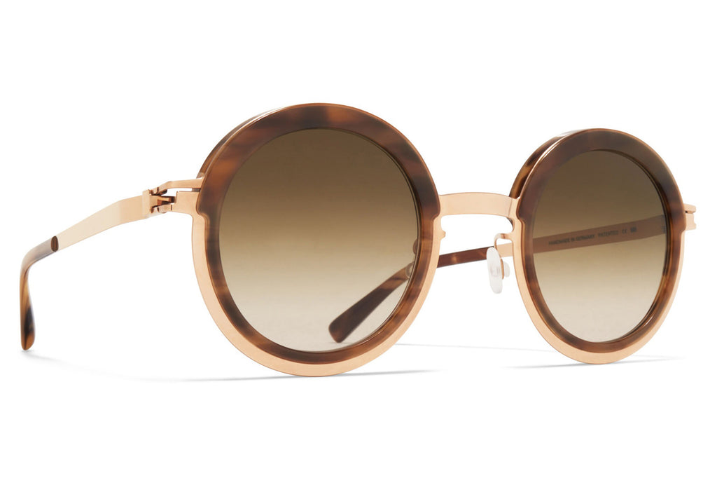 MYKITA® - Phillys Sunglasses Champagne Gold/Galapagos with Raw Brown Gradient Lenses