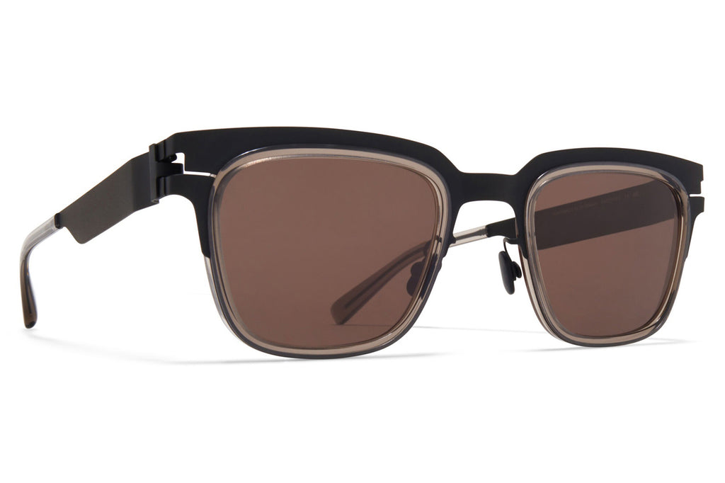 MYKITA® - Raymond Sunglasses Black/Clear Ash with Brown Solid Lenses