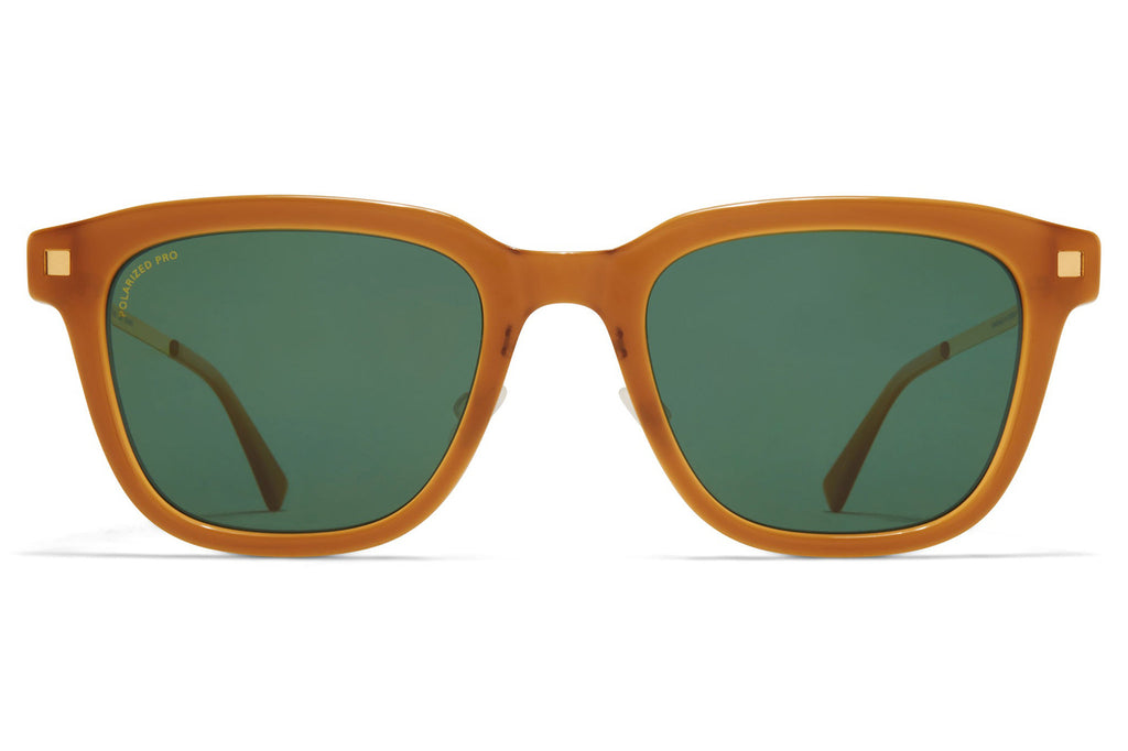 MYKITA® - Holm Sunglasses Dark Brown with Pol. Pro Green 15 Lenses with Nose Pads