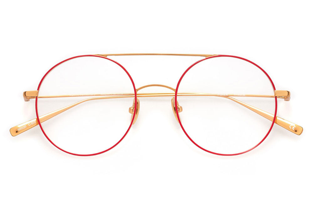 Kaleos Eyehunters - Fisher Eyeglasses Gold/Red
