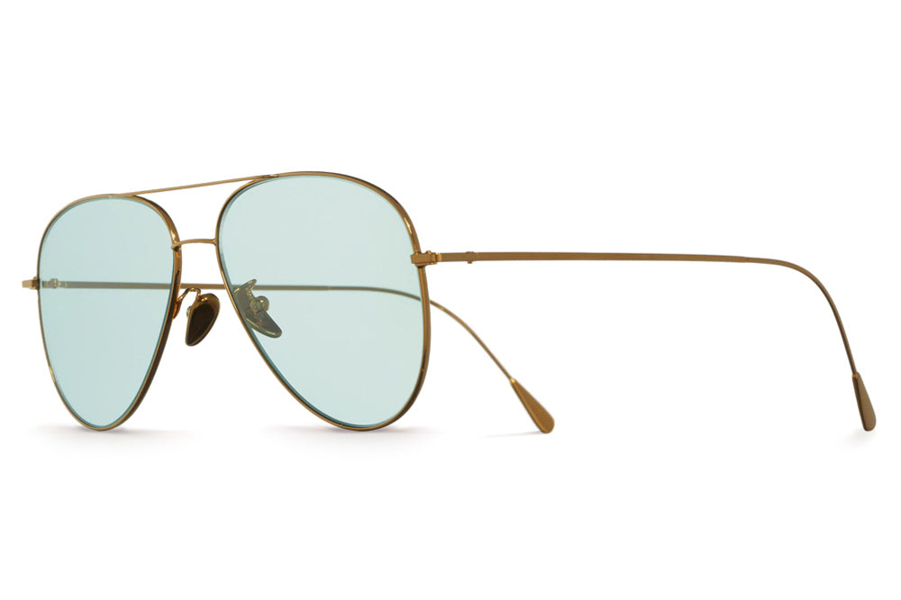Cutler & Gross - 1266 Sunglasses Gold Plated with Pale Light Green Lenses