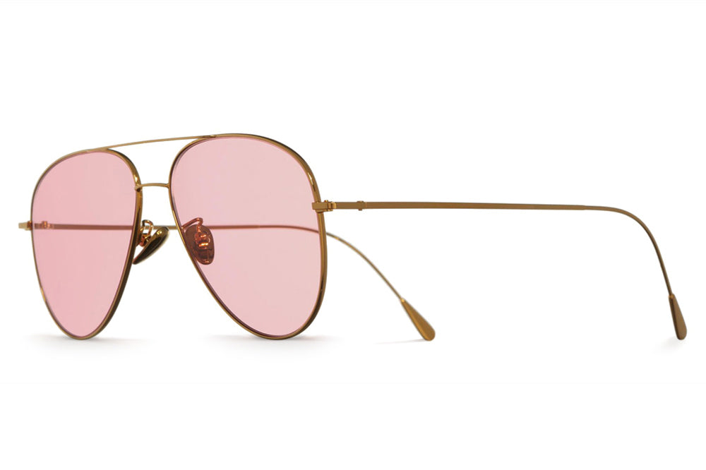 Cutler & Gross - 1266 Sunglasses Gold Plated with Pale Pink Lenses