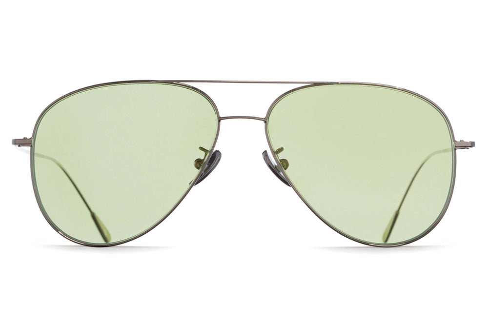 Cutler & Gross - 1266 Sunglasses Palladium Plated with Pale Green Lenses