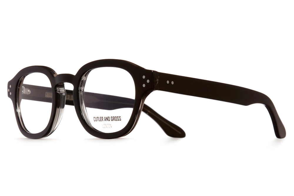 Cutler & Gross - 1290V2 Eyeglasses Black on Smoky Quartz
