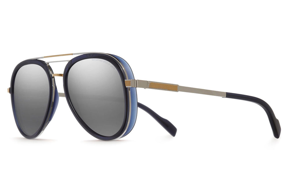 Cutler and Gross - 1323 Sunglasses Palladium Gold and Classic Navy Blue
