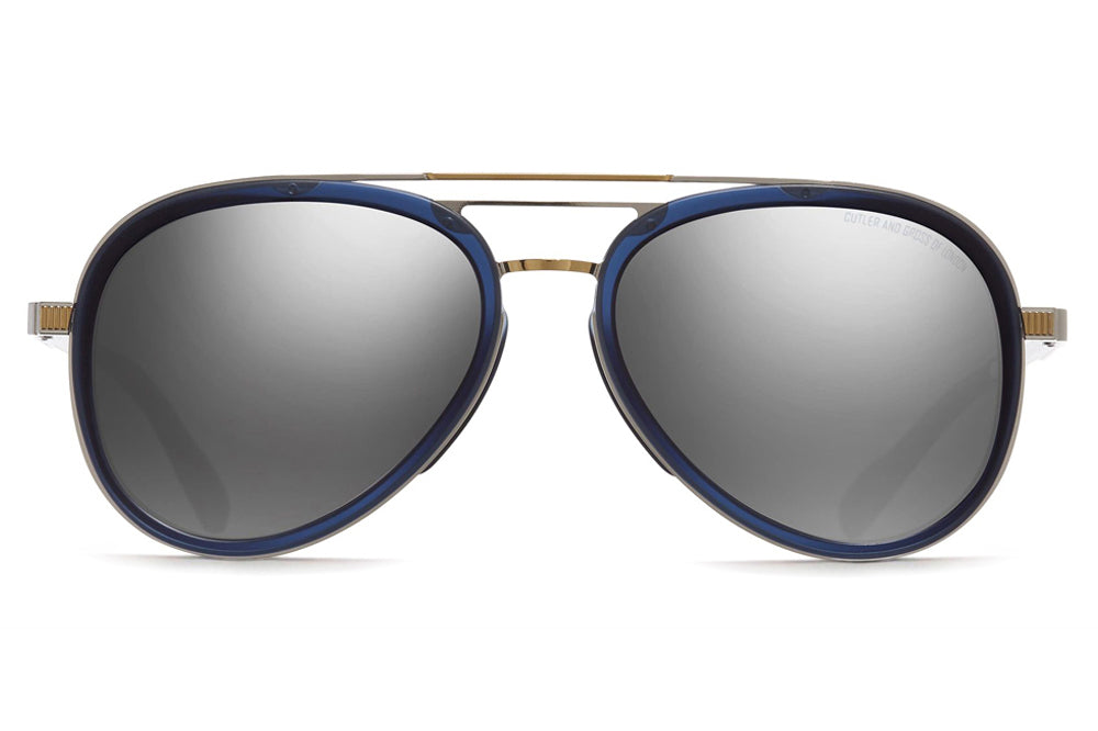 Cutler and Gross - 1323 Sunglasses Palladium Gold and Classic Navy Blue
