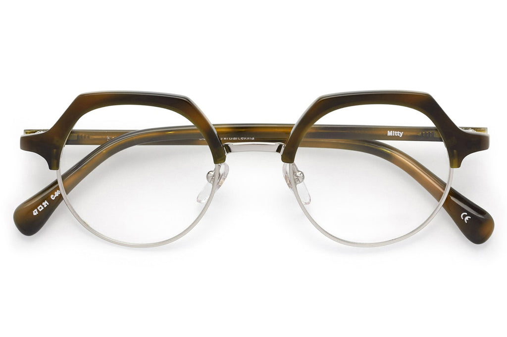 Kaleos Eyehunters - Mitty Eyeglasses Silver/Khaki Tortoise