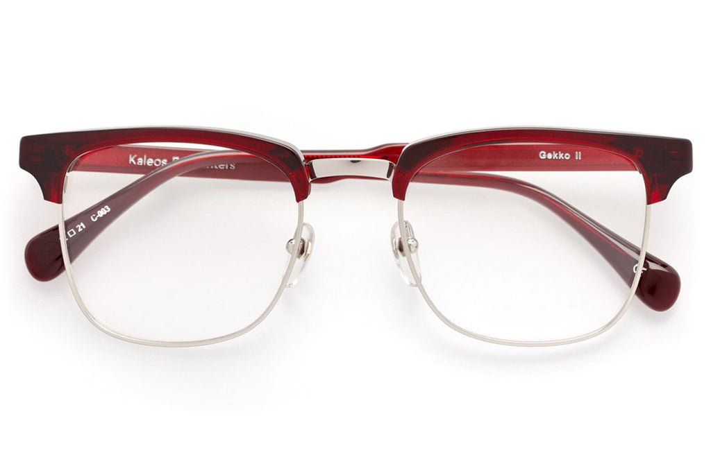 Kaleos Eyehunters - Gekko ii Eyeglasses Silver/Transparent Dark Garnet