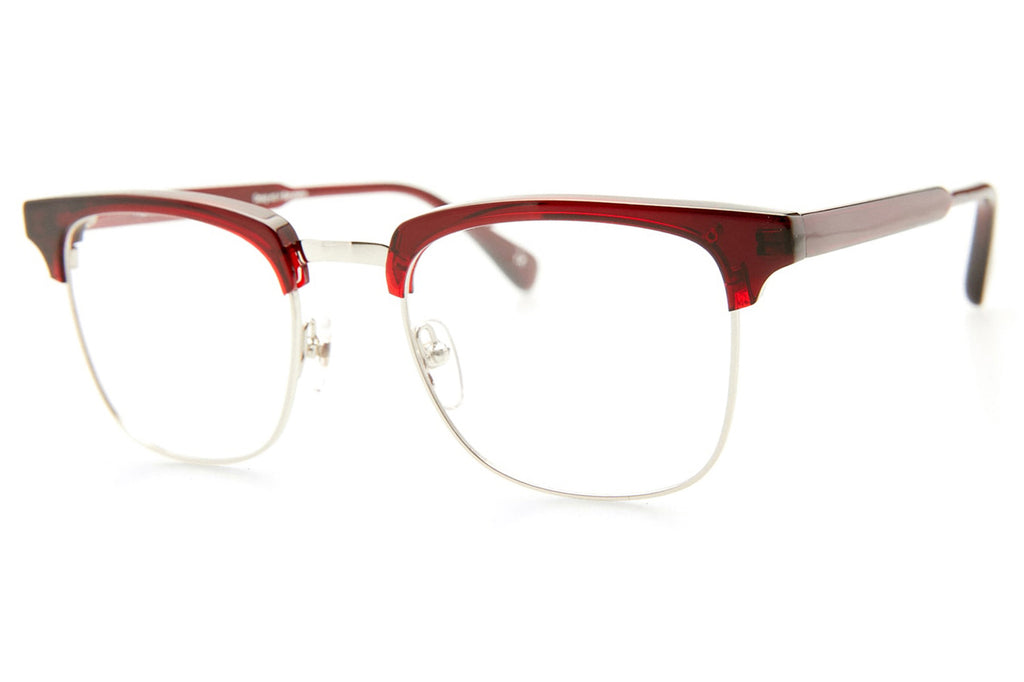 Kaleos Eyehunters - Gekko ii Eyeglasses Silver/Transparent Dark Garnet