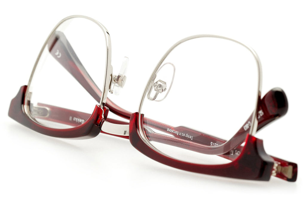 Kaleos Eyehunters - Gekko ii Eyeglasses Silver/Transparent Dark Garnet