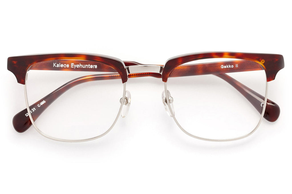 Kaleos Eyehunters - Gekko ii Eyeglasses Silver/Red Tortoise