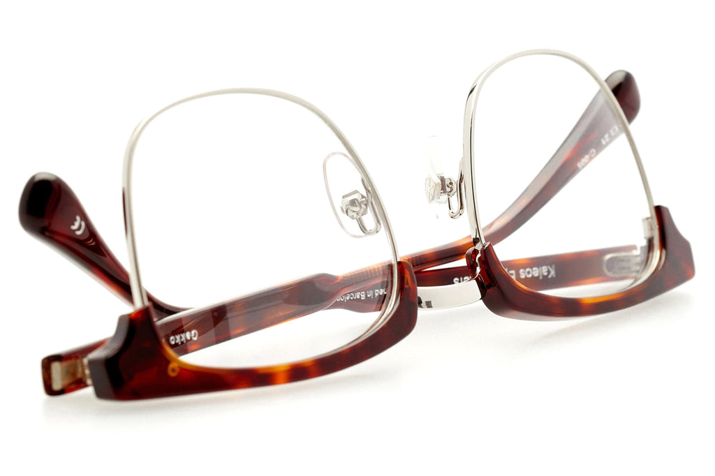 Kaleos Eyehunters - Gekko ii Eyeglasses Silver/Red Tortoise