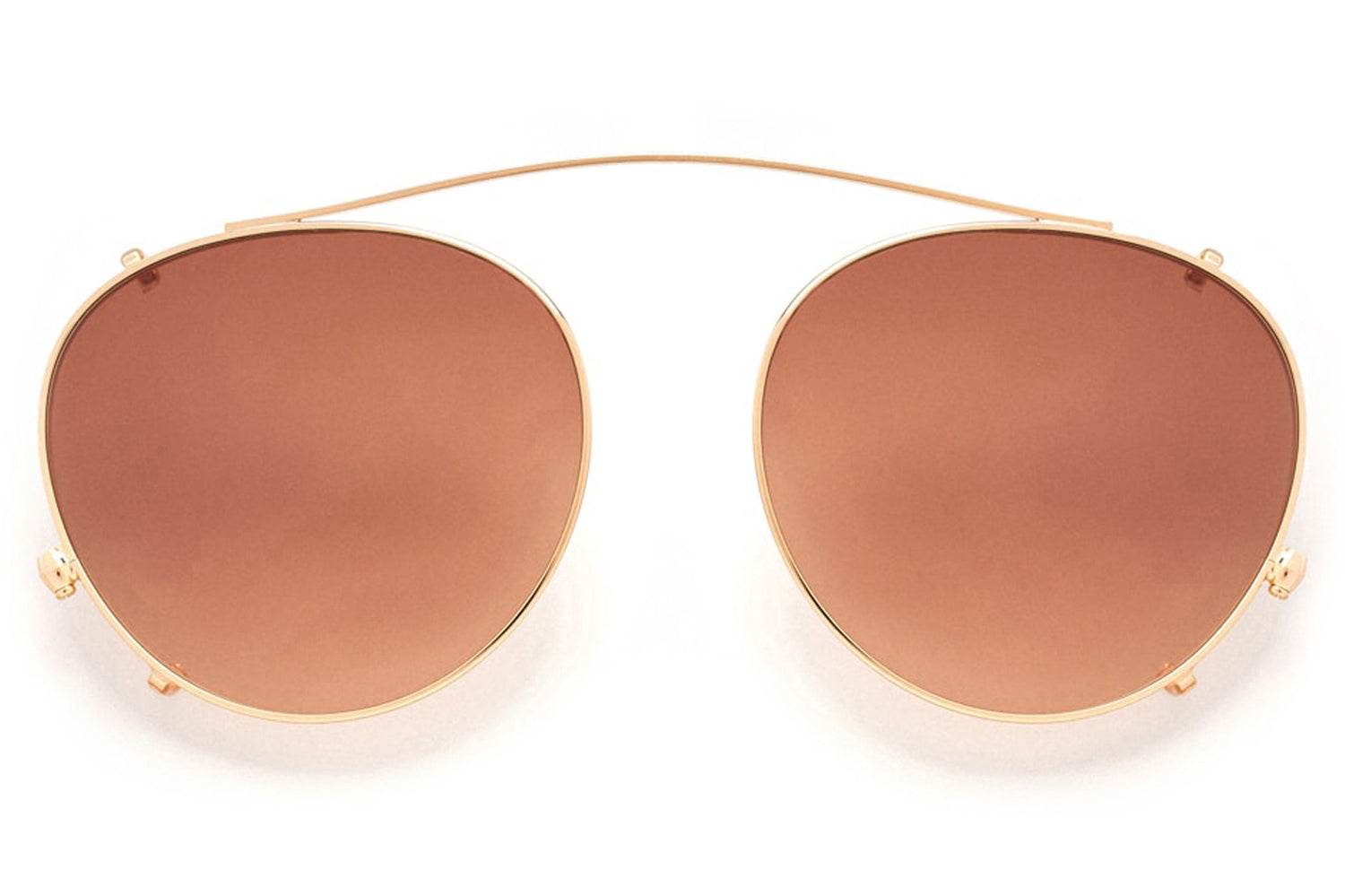 Kaleos Eyehunters - Redding Clip Sunglasses | Specs Collective, Gold with Dark Brown Lenses