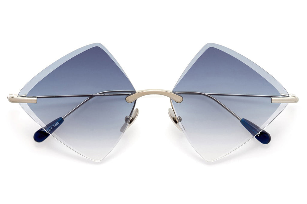 Kaleos Eyehunters - Monroe Sunglasses Silver with Blue Lenses