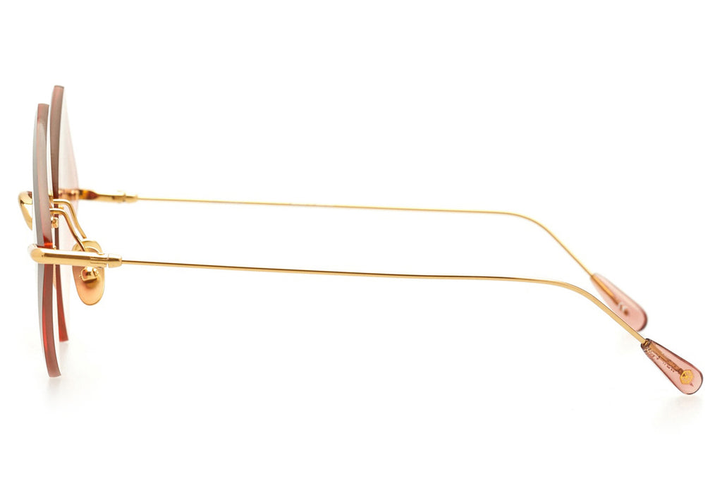 Kaleos Eyehunters - Monroe Sunglasses Gold with Dark Pink Lenses