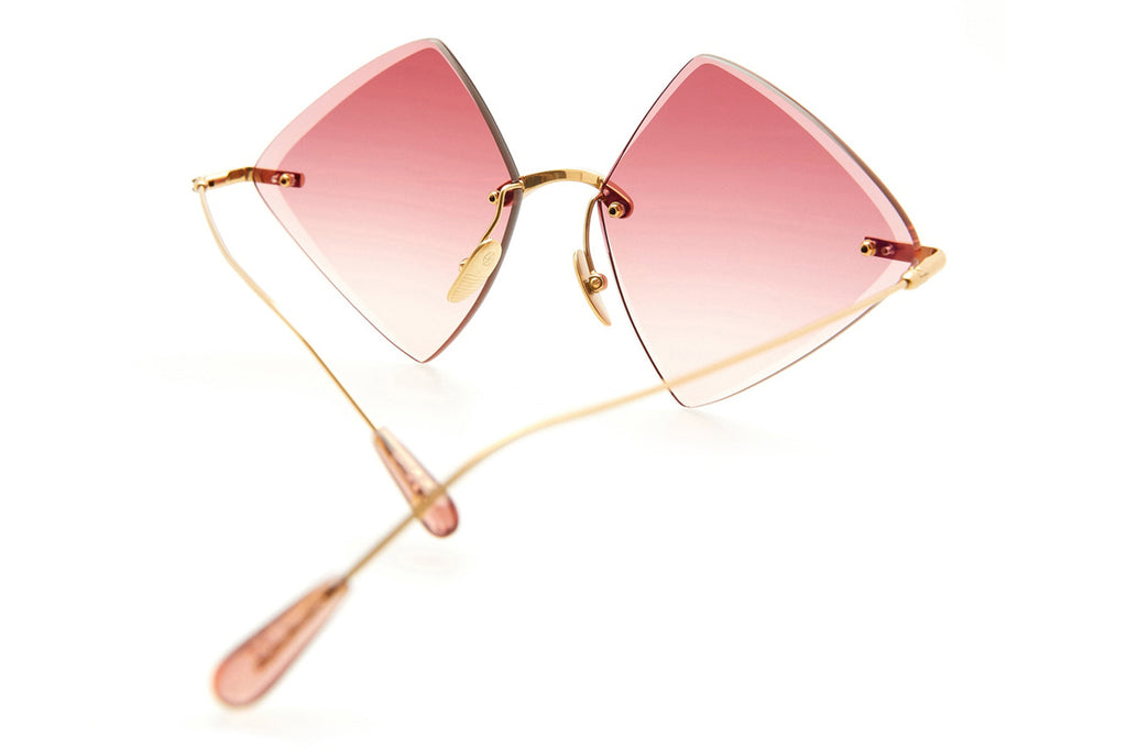 Kaleos Eyehunters - Monroe Sunglasses Gold with Dark Pink Lenses